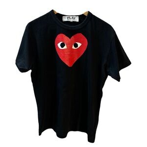 Comme Des Garçons Play Black T-Shirt with Red Heart